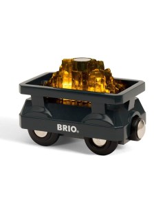 Вагон с грузом золота деревянной железной дороги со световыми эффектами 33896 Brio