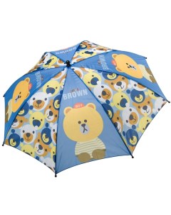 Автоматический детский зонт Мишки синий с коричневым 19 см Bondibon