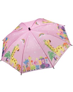 Автоматический детский зонт Жирафики розовый 19 см Bondibon