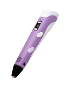 3D ручка Pen 2 для детей дисплей и набор пластика PLA 3 цвета 9 метров сиреневый Nobrand