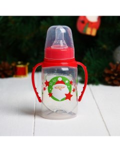 Бутылочка для кормления Новогоднее хо хо 150 мл цилиндр подарочная упаковка с ручками Mum&baby
