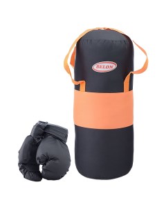 Набор для бокса груша 50 см х O20 см с перчатками цвет оранжевый черный Belon