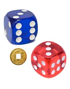 Кубики для настольных игр синий красный 17мм 2 шт монета 42721 1 mon Elg