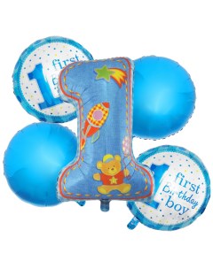 Букет из шаров Первый день рождения малыша фольга набор 5 шт Sima-land