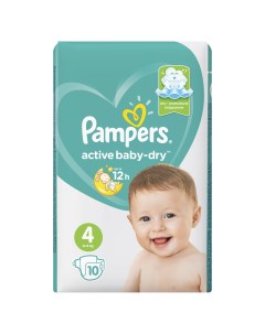 Подгузники Active Baby Dry Maxi 9 14 кг 10 шт Pampers