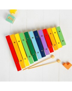 Музыкальная игрушка Ксилофон 12 тонов 2 палочки Лесная мастерская