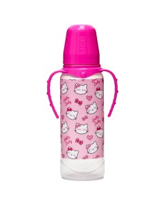 Бутылочка для кормления Little kitty 250 мл цилиндр с ручками Mum&baby