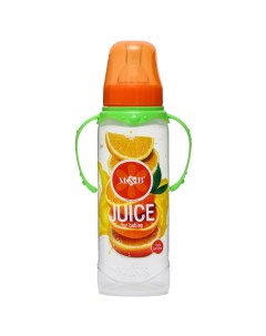 Бутылочка для кормления Апельсиновый сок 250 мл цилиндр с ручкам Mum&baby
