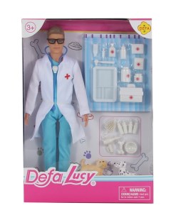 Набор с куклой папа ветеринар Defa lucy