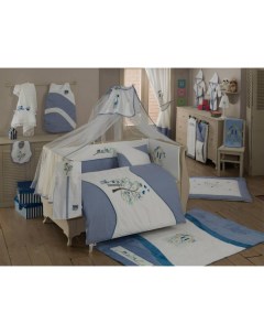 Комплект постельного белья Sweet Home голубой 6 предметов Kidboo