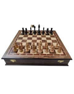 Шахматы в ларце из ореха с утяжеленными фигурами авангард средние nsaf235l Lavochkashop