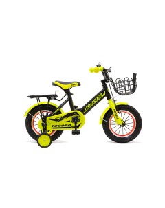 Велосипед 12 TOCORO сталь ручной и ножной тормоз доп колеса корзина черно лимонный Hogger