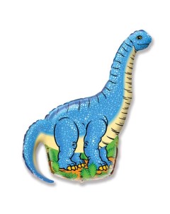 Шар фольгированный 30 Динозавр цвет голубой Flexmetal