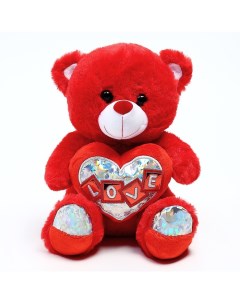 Мягкая игрушка Медведь с сердцем 25 см цвета МИКС Nobrand