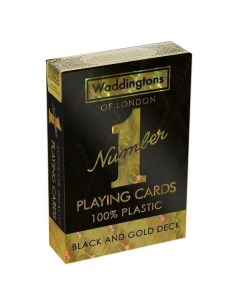 Карты игральные Waddingtons Of London 1 чёрные с золотом Winning moves