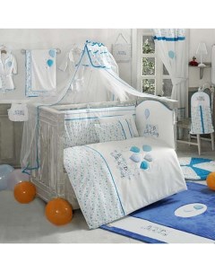 Комплект постельного белья Happy Birthday цвет голубой 4 предмета арт KIDB Kidboo