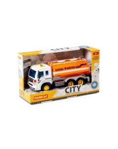 Поливочный автомобиль инерционный Сити оранжевый в коробке 89816 Полесье
