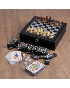 Набор 3 в 1 шахматы домино 2 колоды карт 25 х 25 см Nobrand