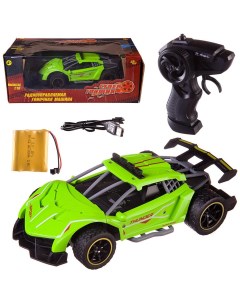 Машинка р у Abtoys гоночная 24Ггц резиновые колеса аккум блок зеленая 1 1 18 C 00476G Junfa toys
