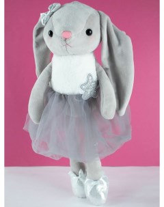 Мягкая игрушка Зайка в юбке девочка серый 40 см La-laland