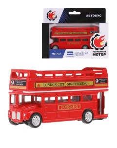 Лондонский двухэтажный автобус металлический инерционный 870830 Пламенный мотор