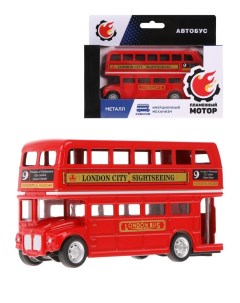 Лондонский двухэтажный автобус металлический инерционный 870829 Пламенный мотор