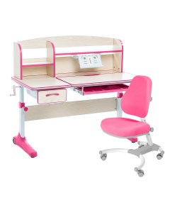 Комплект Smart 50 парта кресло надстройка подставка клен розовый Figra Anatomica