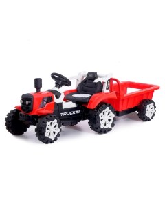 Электромобиль Трактор с прицепом 2 мотора цвет красный Nobrand