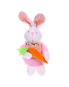 Мягкая игрушка Кролик с морковкой на подвеске цвета МИКС Nobrand