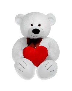 Мягкая игрушка Мишка Труди с сердцем 80 см белый Princess love