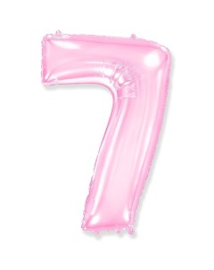 Шар фольгированный 40 Цифра 7 розовый Pink Flexmetal