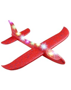 Детский самолет планер из пенопласта светящийся красный 47 см Nobrand