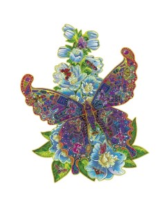 Фигурный деревянный пазл KiddieArt Бабочка на цветке 171 деталь Kiddie art
