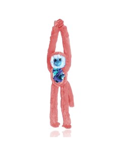 Мягкая игрушка обезьяна мартышка с пайетками розовая 40 см Nano shop