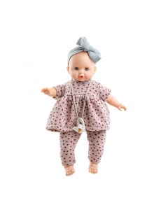 Кукла Соня в наряде в горошек с серой повязкой бантом 36 см озвученная 08025 Paola reina