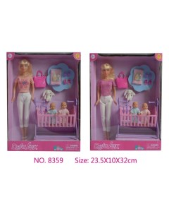 Игровой набор Молодая мама с близнецами кукла и пупсы 1 шт в ассортименте Defa lucy