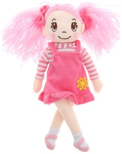 Кукла мягконабивная 30 см в розовом сарафане и тельняшке Abtoys
