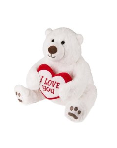 Мягкая игрушка Белый Медведь с Сердцем 30 см MT SUT072006 30 Maxitoys