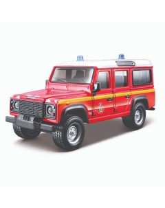 Коллекционная пожарная машинка Land Rover Defender 110 1 50 красная Bburago