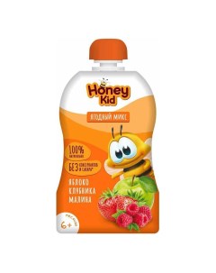 Пюре из яблок малины и клубники с 6 месяцев 90 г Honey kid