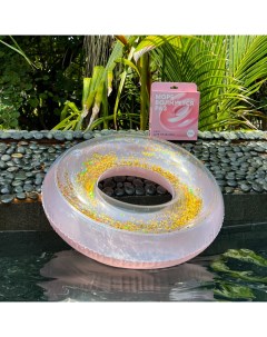 Надувной круг для плавания детский от 3 лет двухкамерный розовый Happy baby
