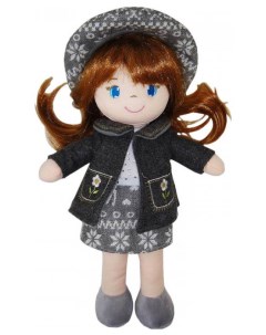 Кукла мягконабивная в серой шляпке и фетровом костюме 36 см Abtoys