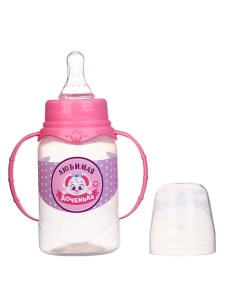 Бутылочка для кормления Доченька детская классическая с ручками 150 мл от 0 мес цве Mum&baby