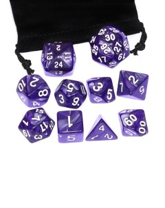 Кубики для ролевых игр 10шт нефритовый фиолетовый 273389 Stuff-pro