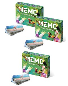 Настольные развивающие игры Мемо для детей Пернатый мир 3 набора Нескучные игры