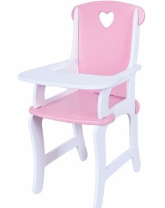 Мебель для кукол Стульчик для кормления бело розовый Viga
