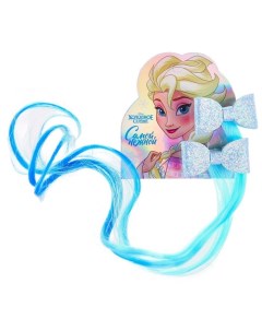 Набор прядей для волос на зажиме Бантики Холодное сердце 2 шт розовый 40 см Disney