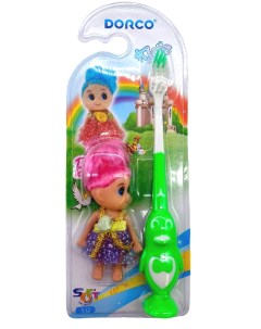 Зубная щетка для девочек Dorco детская Подарок кукла зеленый Nobrand