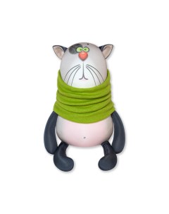 Мягкая игрушка антистресс Кот Умка зеленый шарф Штучки, к которым тянутся ручки