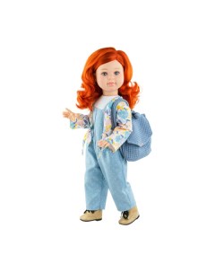 Кукла Мару в комбинезоне с синим рюкзачком шарнирная 60 см Paola reina
